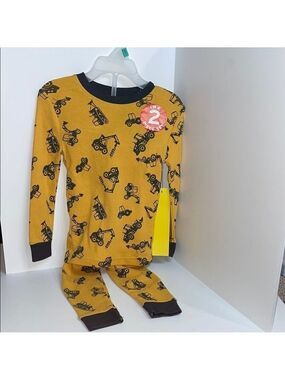 Kidgets Yellow and Black Construction Equipment Pajama Set 3T NWT